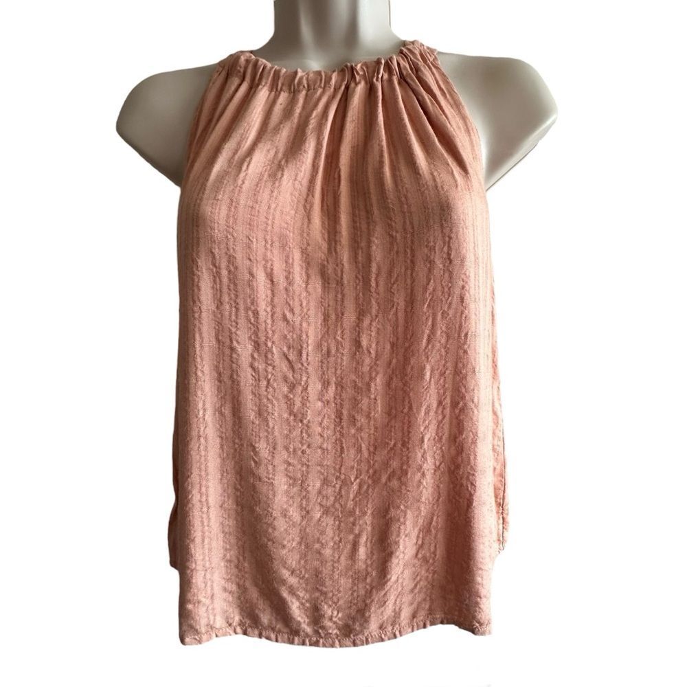 Able Coral Sleeveless Blouse ~ lightweight ~ adjustable bow tie in back ~size XS